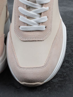 03-YG497-2 BEIGE Кроссовки женские (натуральная кожа)