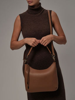 Сумка кожаная на плечо Azaro 3405 светлый орех