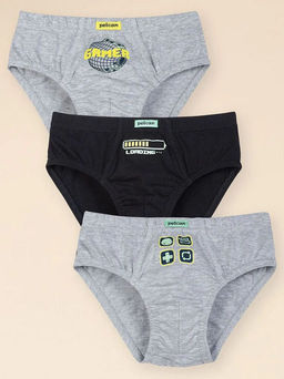 PELICAN, трусы для мальчиков, Серый/черный/серый