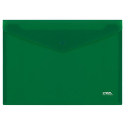 Цена за 2 шт. Папка с кнопкой А4 СТАММ непрозрачная зеленая (ММ-31031) 180 мкм