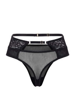 Siyah Capraz Bel Detayl? Cut Out Dantel/Tul Tanga Kulot THMSS26KU00002