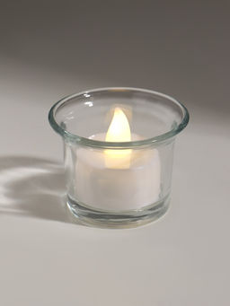 Цена за 3 шт. Стеклянный подсвечник на 1 свечу на 1 свечу «Стаканчик», прозрачный, 6.2×4.6×6.2 см