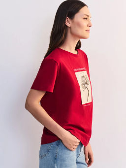 Футболка из хлопка с принтом ZR2605023425-70 / Zarina