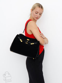 Сумка женская кожаная 2320YF black Polina&Eiterou  в Новосибирске