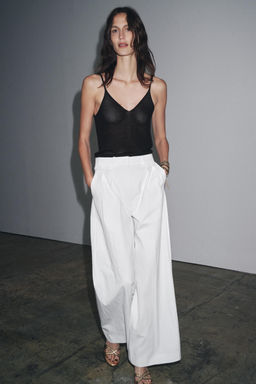 ZW COLLECTION TECHNICAL-EFFECT DARTED TROUSERS - Zara фото 12