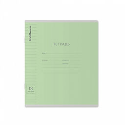 Цена за 200 шт. Тетрадь школьная ученическая ErichKrause Классика Visio зеленая, 18 листов, клетка (в плёнке по 10 шт.)  фото 28