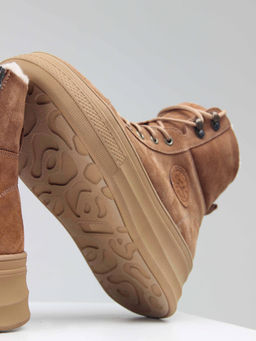 Ботинки 219.warmbr. Светло коричневый/Байка