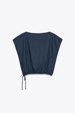 ZW COLLECTION LINEN TOP WITH TIES - Zara фото 13