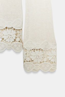 GUIPURE COMBINATION T-SHIRT - Zara фото 23