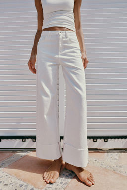 JEANS Z1975 BARREL TIRO MEDIO BAJO VUELTA / Blanco - Zara фото 2