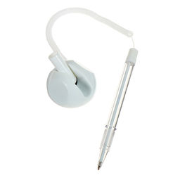 Цена за 2 шт. Ручка шариковая 0.5 мм на подставке «Стоп» с липучкой и шнуром, стержень синий, корпус белый