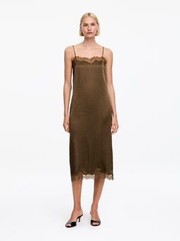 Vestido lencero con ribete de encaje - H&m фото 3