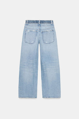 TRF STRAIGHT JEANS WITH DOUBLE WAISTBAND - Zara фото 17