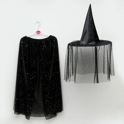 Карнавальный набор «Стильная ведьма»: шляпа, плащ, заколки 3 шт.