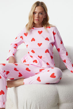 Trendyolmilla Beyaz %100 Pamuklu Kalpli Orme Pijama Tak?m? THMAW21PT0566 фото 45