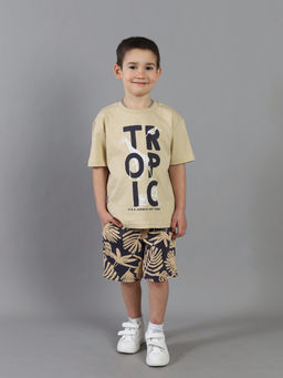 CRB wear / CSKB 90296-31K Комплект для мальчика (футболка, шорты),песочный/Ex.Cherubino