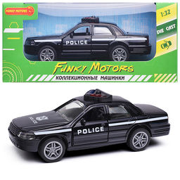 Чёрная инерционная служебная машинка Купе die-cast,1:32, открывающиеся двери