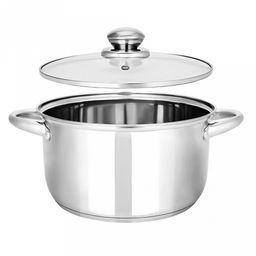 Кастрюля из нержавеющей стали Greta 4,3л, д21,3см, h12,5мм, s0,4см, стеклянная крышка, Appetite (Китай) - Домашняя Мода фото 4