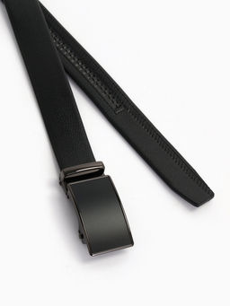 Ремень мужской длинный 130 см, регулируемая длина, ширина 3.5 см, пряжка автомат, чёрный