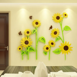 Наклейки интерьерные детские TAKE IT EASY Подсолнухи, декор на стену, панно, 110?94 см  фото 5