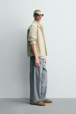 SOBRECAMISA REGULAR FIT POPEL?N / Verde claro - Zara фото 4