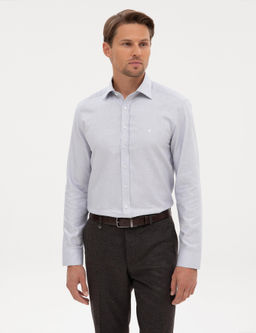A__k Lacivert Slim Fit Uzun Kollu G_mlek