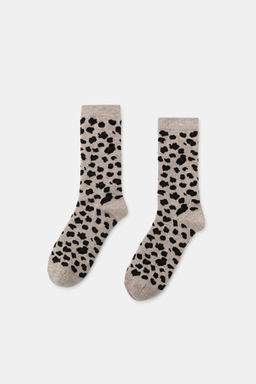 CALCETINES JACQUARD ESTAMPADO ANIMAL / Leopardo
