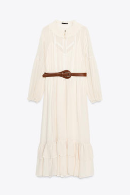 COTTON GAUZE DRESS WITH BELT - Zara фото 7