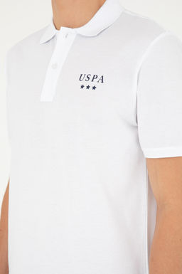 Футболка Regular Fit Polo Yaka белая из хлопка