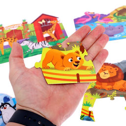 Фигурные пазлы 4 в 1 Животные, 9, 12, 15, 20 элементов - Puzzle time фото 8