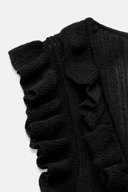 KNIT TOP WITH RUFFLES AND TIES - Zara фото 9