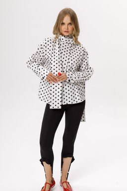 Блуза Pirs 6652 белый в горохи