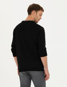 Siyah Regular Fit Bisiklet Yaka Sweatshirt - Pierre cardin фото 5