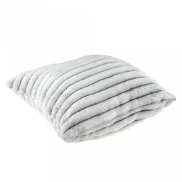 Наволочка декоративная на молнии 45х45см Белый тигр-001, велсофт Marmari, тиснение полоса, высокий ворс, полиэстер 100%, плотность 350г/м2, упаковка на картоне, Домашняя мода (Россия)  фото 2