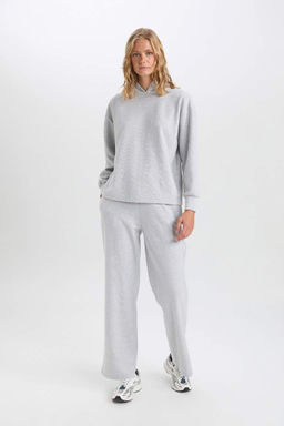 Широкие брюки Широкие брюки Широкая талия Базовые брюки с эластичной шнуровкой и прямыми карманами - Defacto фото 3