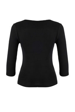 Siyah Fitted/Vucuda Oturan Truvakar Premium Yumusak Orme Bluz TWOSS26BZ00083 - Trendyolmilla фото 2