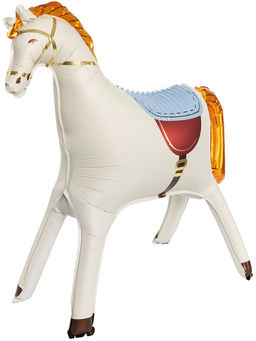 Воздушный шар фольгированный 3D 35" «Лошадка», кремовый, сатин