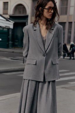 HERRINGBONE BLAZER WITH SHOULDER PADS - Zara фото 2