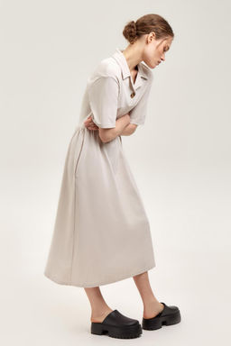 ЕВТ 5065/серо-бежевый платье жен