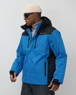 Горнолыжная куртка мужская зимняя голубого цвета 7611Gl