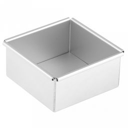 Форма для выпечки алюминиевая "Мастер" 10,2х10,2х5см, s0,8мм, съемное дно, загнутый край, в коробке (Китай)