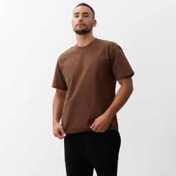 Футболка мужская MINAKU, коричневая, размер 46-48