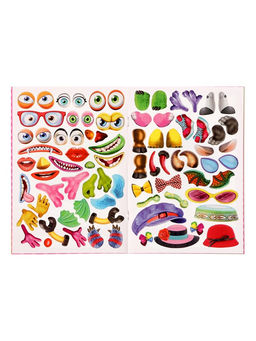 Цена за 3 шт. Книга с наклейками, сделай своего чудика «Каруселькина»