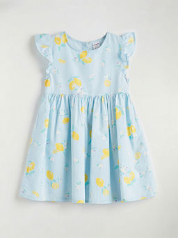 Limon Bask?l? F?rf?rl? K?z ?ocuk Elbise