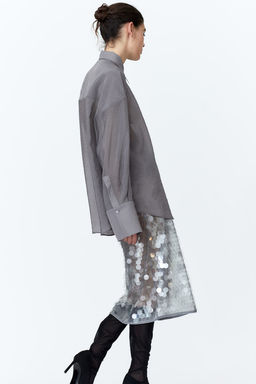 Camisa oversize de organza - H&m фото 3