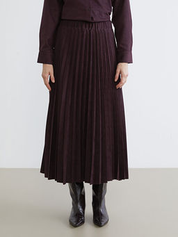 Beli Lastikli S?et G?r?n?ml? Pileli Etek