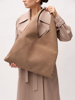 Замшевая сумка Luna DBR 31373 серо-коричневый