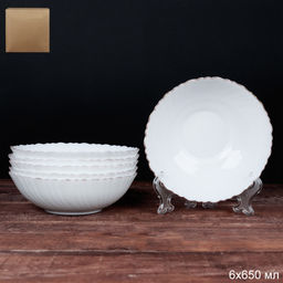 Набор суповых тарелок 6 штук 650 мл Классика Золотая отводка / TW-70 (White Gold) 672730