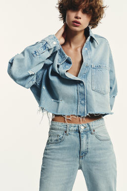 MID-RISE WIDE-LEG TRF JEANS - Zara фото 4