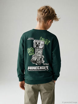Minecraft Bask?l? Erkek ?ocuk Sweatshirt